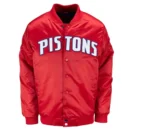 Detroit Pistons 20th Anniversary Red Satin Jacket