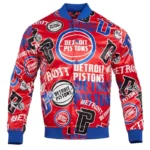 Detroit Pistons Aop Satin Varsity Jacket