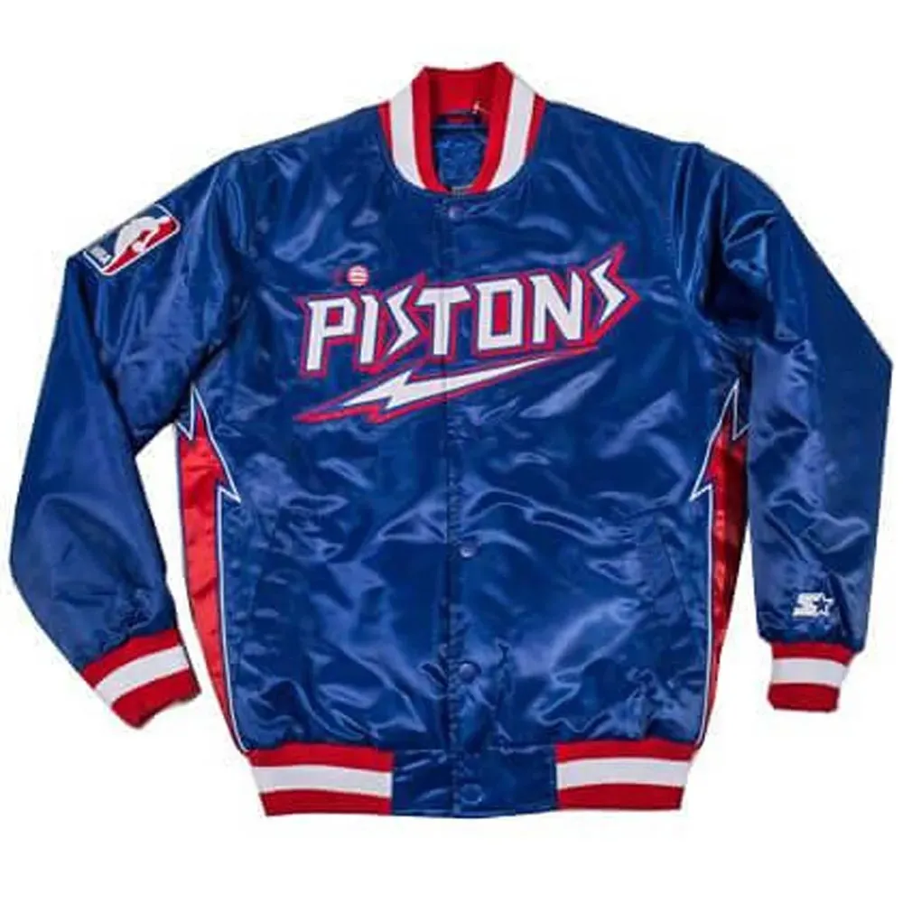 Detroit Pistons Classic Varsity Satin Blue Jacket