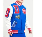 Detroit Pistons Mashup Varsity Royal and White Jackets