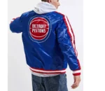 Detroit Pistons Striped Blue Varsity Jacket