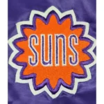 Full-Snap Starter Phoenix Suns Purple 80s Satin Bomber Jacket