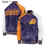 Full-Snap Starter Phoenix Suns Reliever Varsity Raglan Satin Jacket