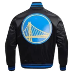 Golden State Warriors Script Tail Satin Varsity Jackets