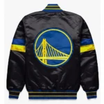 Home Game Golden State Warriors Black Varsity Satin Jackets