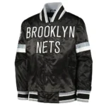 Home Game NBA Brooklyn Nets Black Satin Jackets