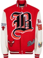 Jeff Hamilton Chicago Bulls Red And White Jacket