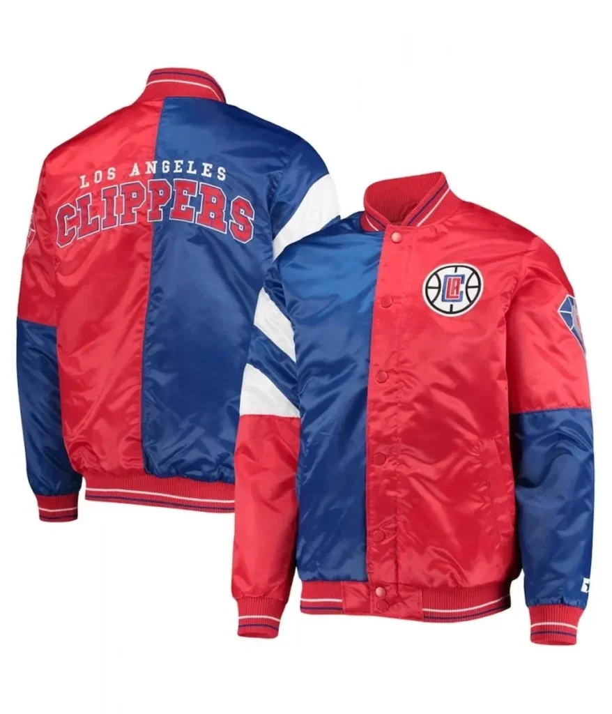 LA Clippers Red and Blue Color Block Jacket