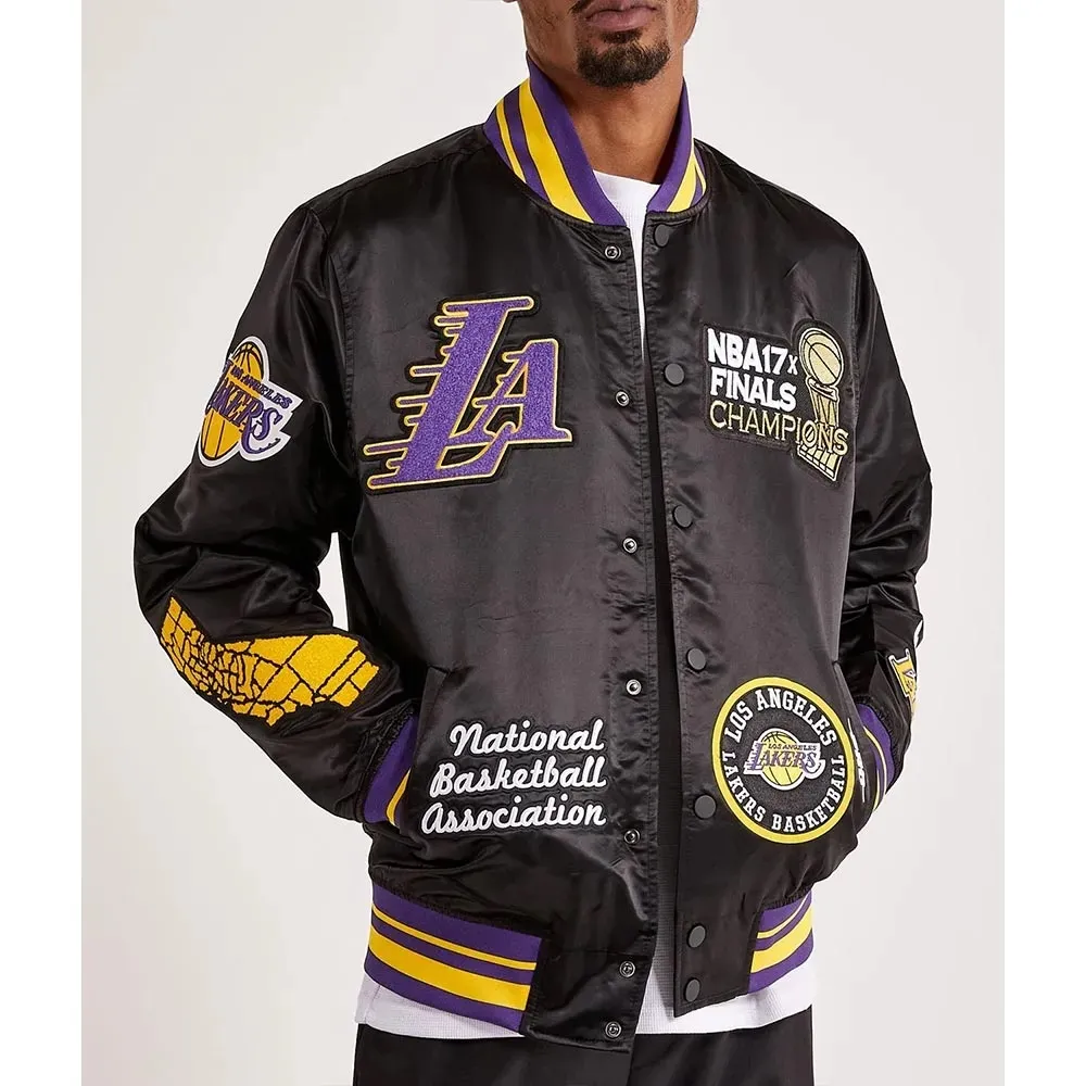 LA Lakers 17X Champions Varsity Satin Starter Jacket