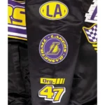 LA Lakers 2024 Rally Drive Full-Snap Satin Black Jacket