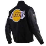 Lakers Los Angeles Gradient Logo Black Wool Varsity Jacket