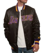 Los Angeles Lakers Black Bomber Satin Jackets