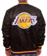 Los Angeles Lakers Black Bomber Satin Varsity Jacket