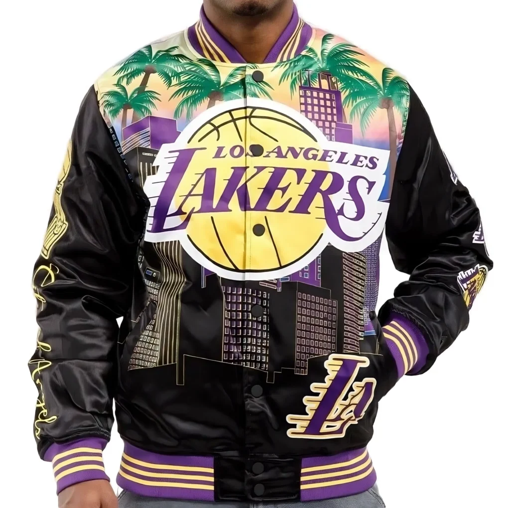 Los Angeles Lakers Black Championship Satin Jacket