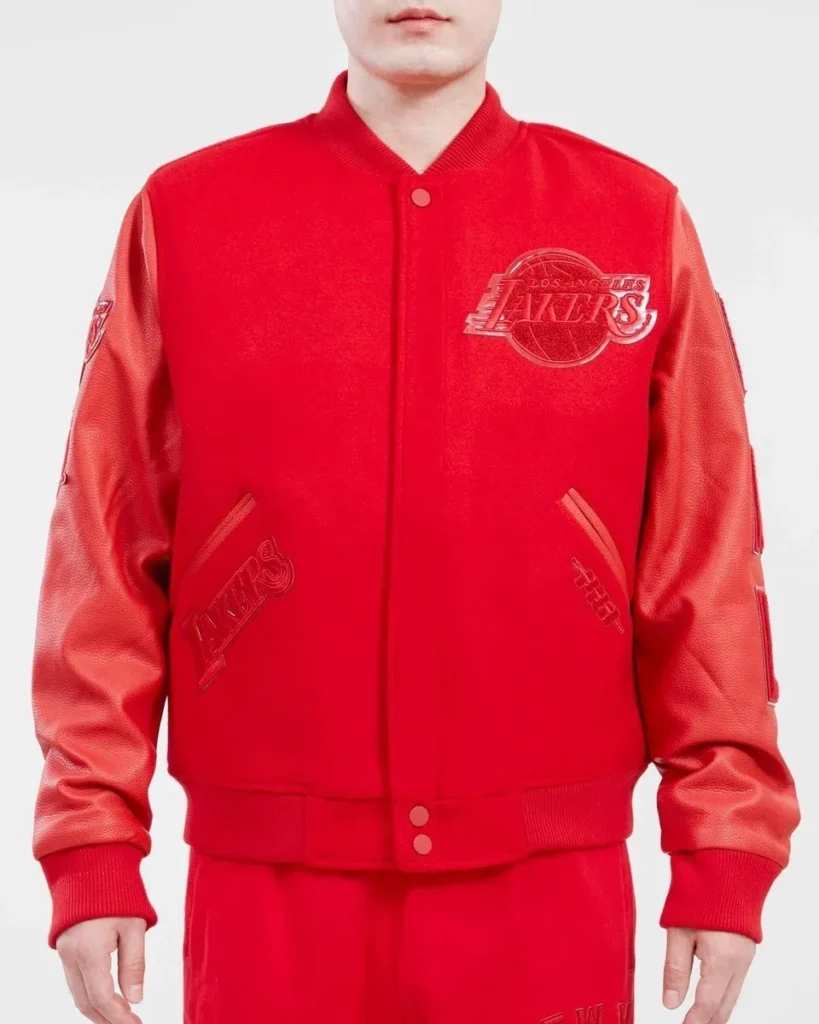 Los Angeles Lakers Classic Triple Red Varsity Jacket