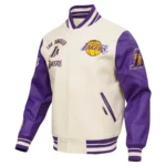 Los Angeles Lakers Retro Classic Cream Varsity Full-Zip Jacket