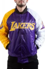 Los Angeles Lakers Tri-Color Varsity Satin StarterJacket