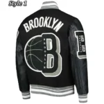 Mash Up Brooklyn Nets Varsity Black Jackets