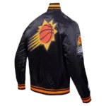 Men’s Pro Standard Phoenix Suns Script Tail Black Full-Snap Satin Varsity Jacket