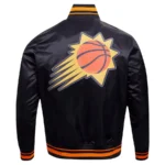 Men’s Pro Standard Phoenix Suns Script Tail Black Full-Snap Satin Varsity Jackets