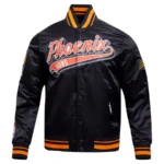 Men’s Pro Standard Phoenix Suns Script Tail Black Full-Snap Varsity Jacket