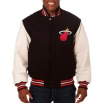 Miami Heat Black and White Varsity Jacket