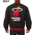 Miami Heat Embroidered Black Varsity Jacket