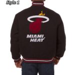 Miami Heat Embroidered Black Wool Jacket