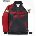 Miami Heat Reliever Black and Red Full-Snap Satin Jackets