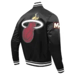 Miami Heat Script Tail Full-Snap Satin Varsity Jacket