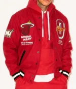 Miami Heat X OVO Burgundy Varsity Wool Jacket