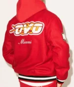 Miami Heat X OVO Burgundy Varsity Wool Jackets