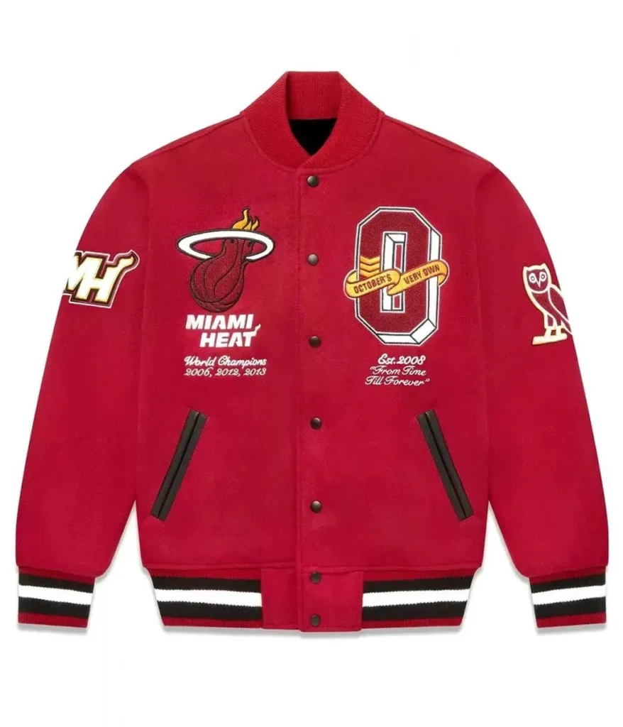 Miami Heat X OVO Varsity Wool Burgundy Jacket