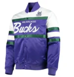 Milwaukee Bucks Hardwood Classics Script Purple Jacket