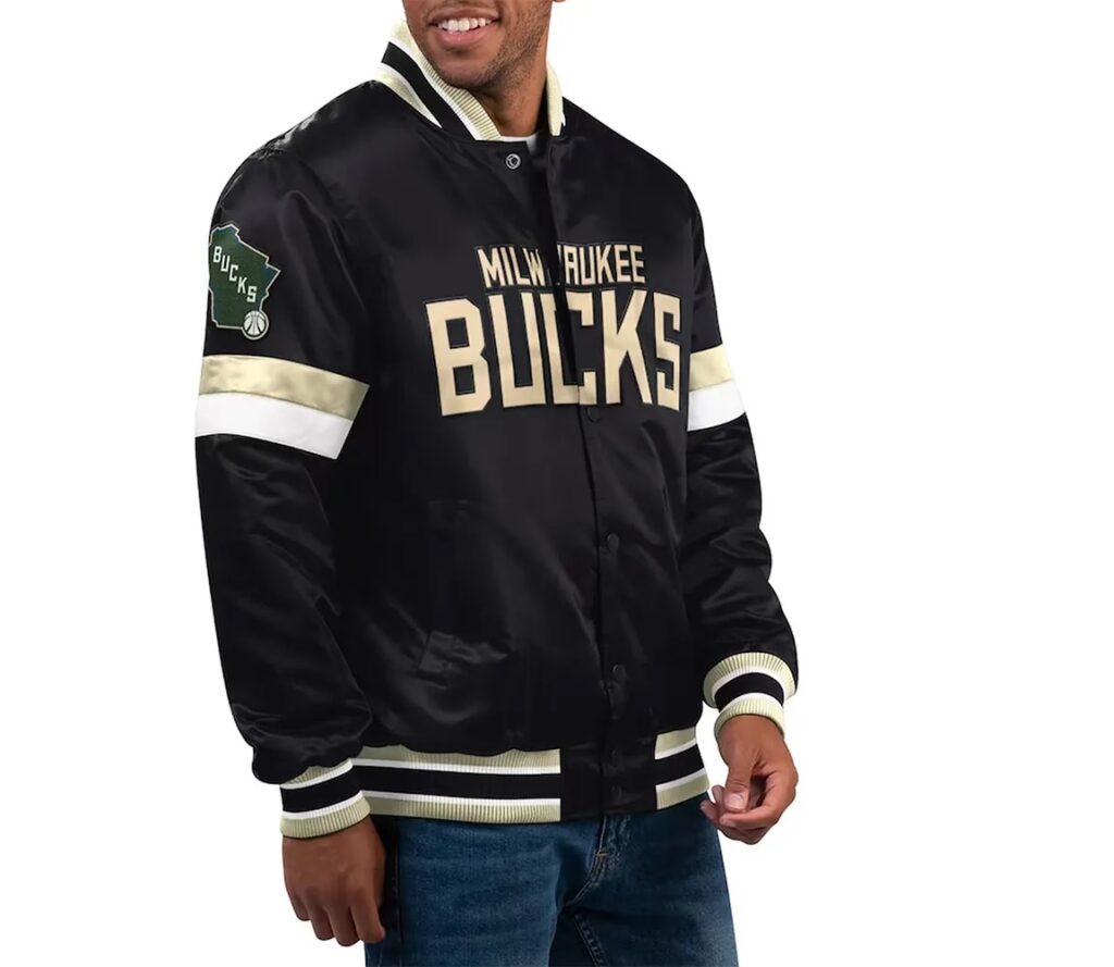 Milwaukee Bucks Home Game Black Varsity Jacket