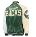 Milwaukee Bucks Hunter Green and Cream Varsity Jacket