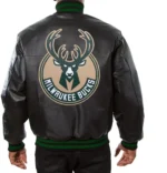 Milwaukee Bucks Leather Varsity Black Jackets