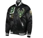 Milwaukee Bucks Mash Up Capsule Satin Black Jackets