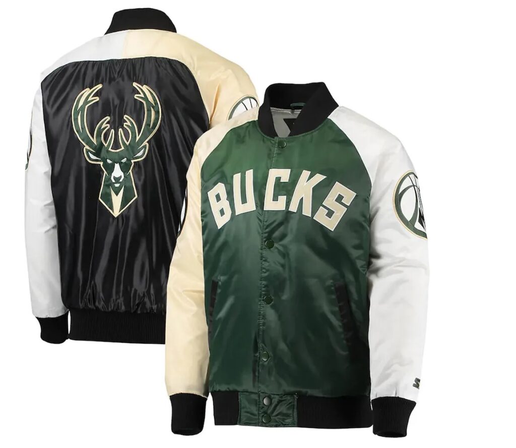 Milwaukee Bucks Tricolor Remix Satin Jacket