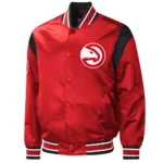 NBA Atlanta Hawks Force Play Starter Red Satin Full-Snap Jacket