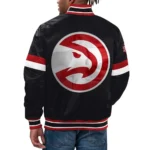 NBA Atlanta Hawks Home Game Black Full-Snap Satin Varsity Jacket