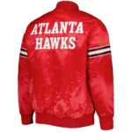 NBA Atlanta Hawks Pick and Roll Red Satin Varsity Jacket