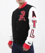 NBA Atlanta Hawks Wool and Leather Varsity Letterman Jacket