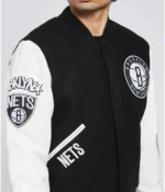 NBA Brooklyn Nets Logo Patches Letterman Varsity Jacket