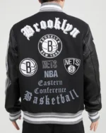 NBA Brooklyn Nets Old English Letterman Wool Varsity Jackets