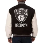 NBA Brooklyn Nets Wool and Leather Full-Snap Varsity Jackets