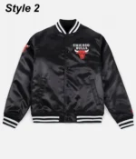 NBA Chicago Bulls Black Satin Starter Bomber Jacket