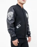 NBA Classic Brooklyn Nets Bomber Wool Varsity Jacket