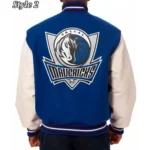 NBA Dallas Mavericks Blue and White Letterman Varsity Jackets