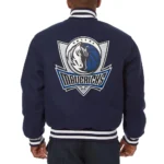 NBA Dallas Mavericks Full-Snap Varsity Navy Starter Wool Jacket